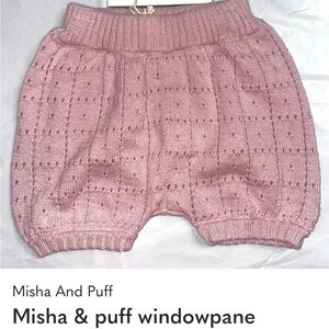Misha And Puff Pink Windowpane Knit Shorts